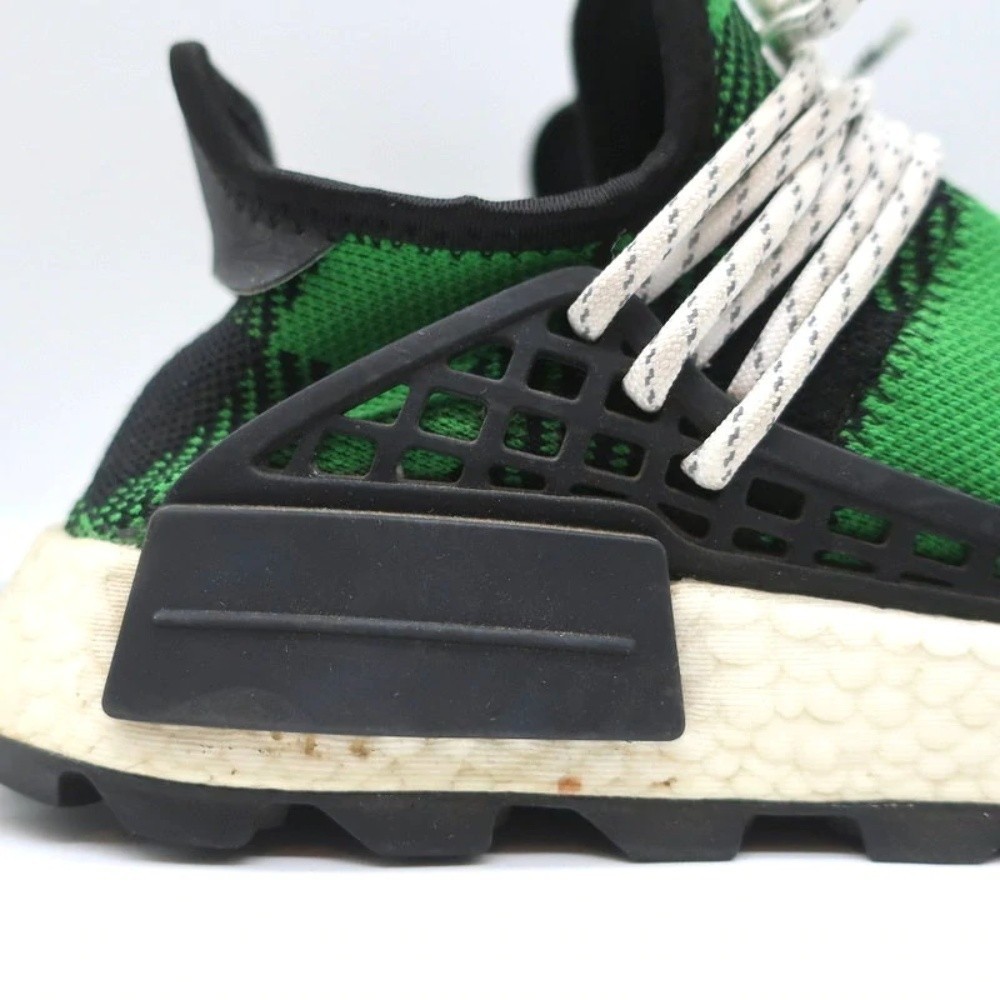 Adidas Pharrell x Billionaire Boys Club NMD Hu Trail Green Plaid Sneakers Size 7 - Picture 3 of 11